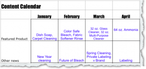 Genius! Marketing Content Calendar